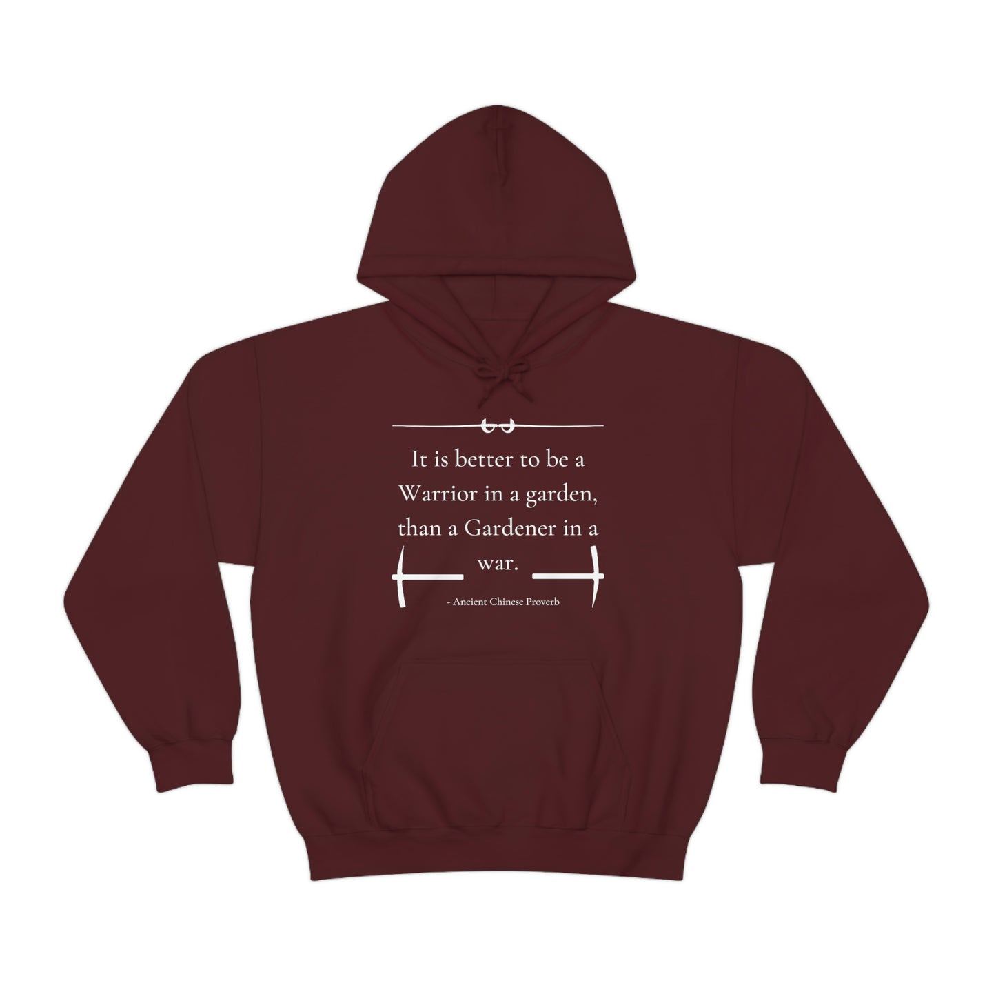 Warrior in a garden - Unisex Heavy Blend™ Hooded Sweatshirt