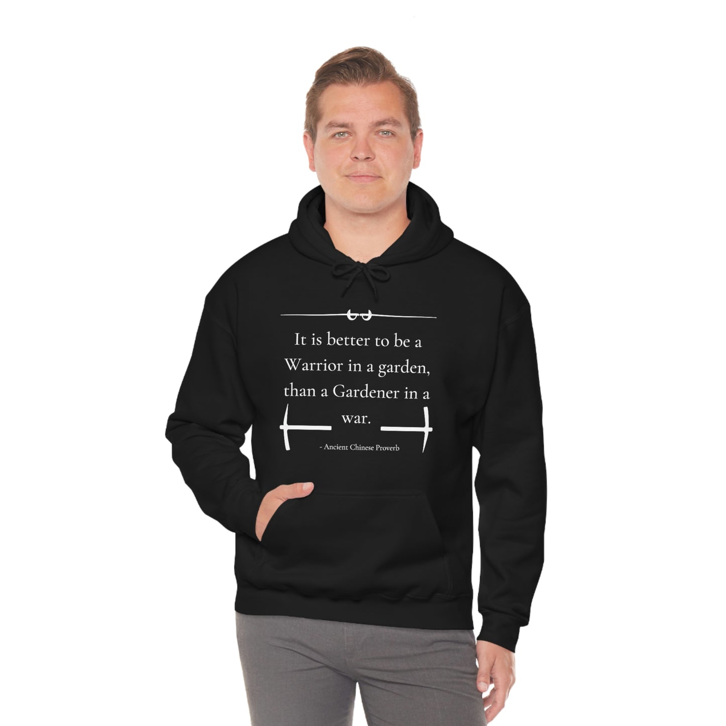 Warrior in a garden - Unisex Heavy Blend™ Hooded Sweatshirt
