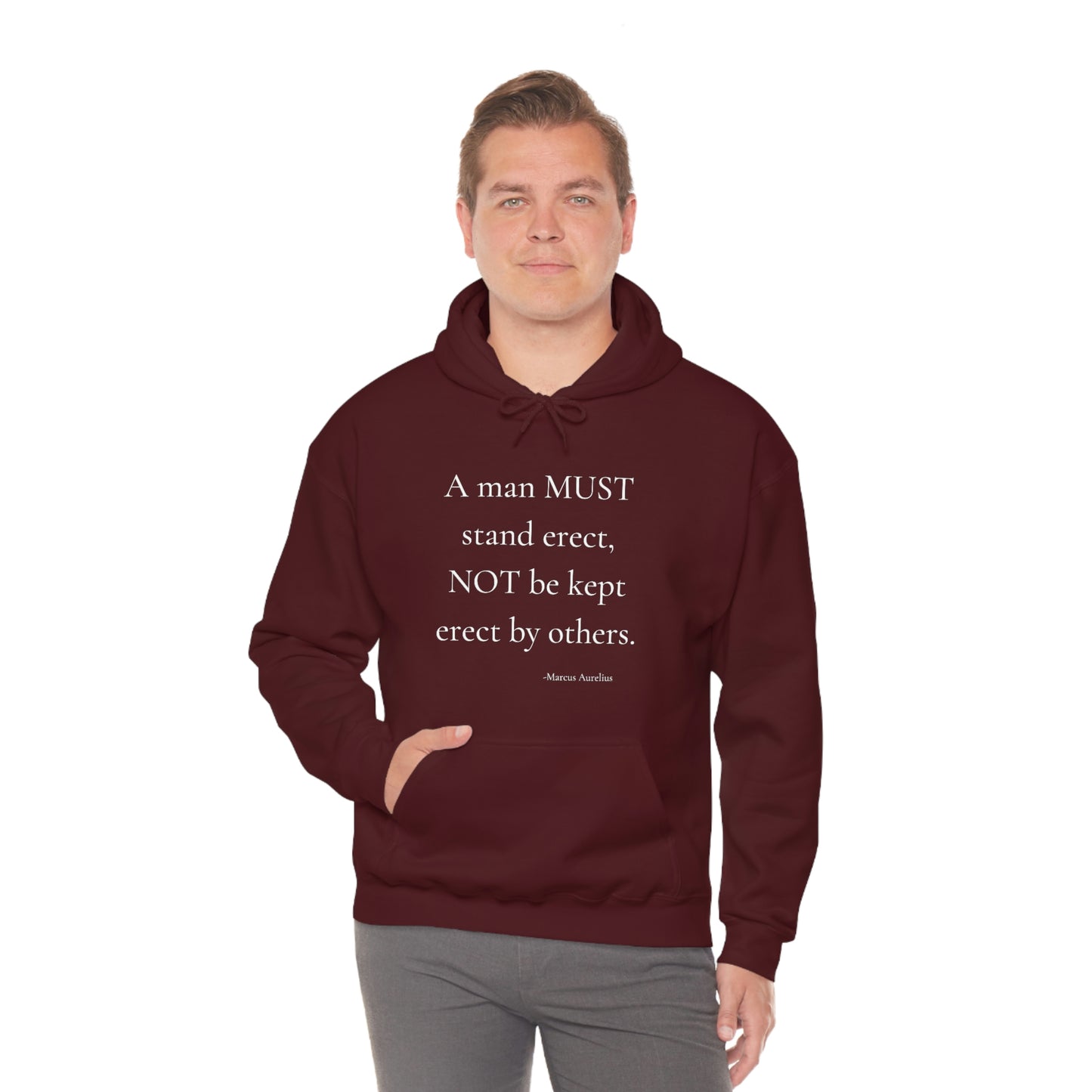 A man must stand erect - Unisex Heavy Blend™ Hooded Sweatshirt