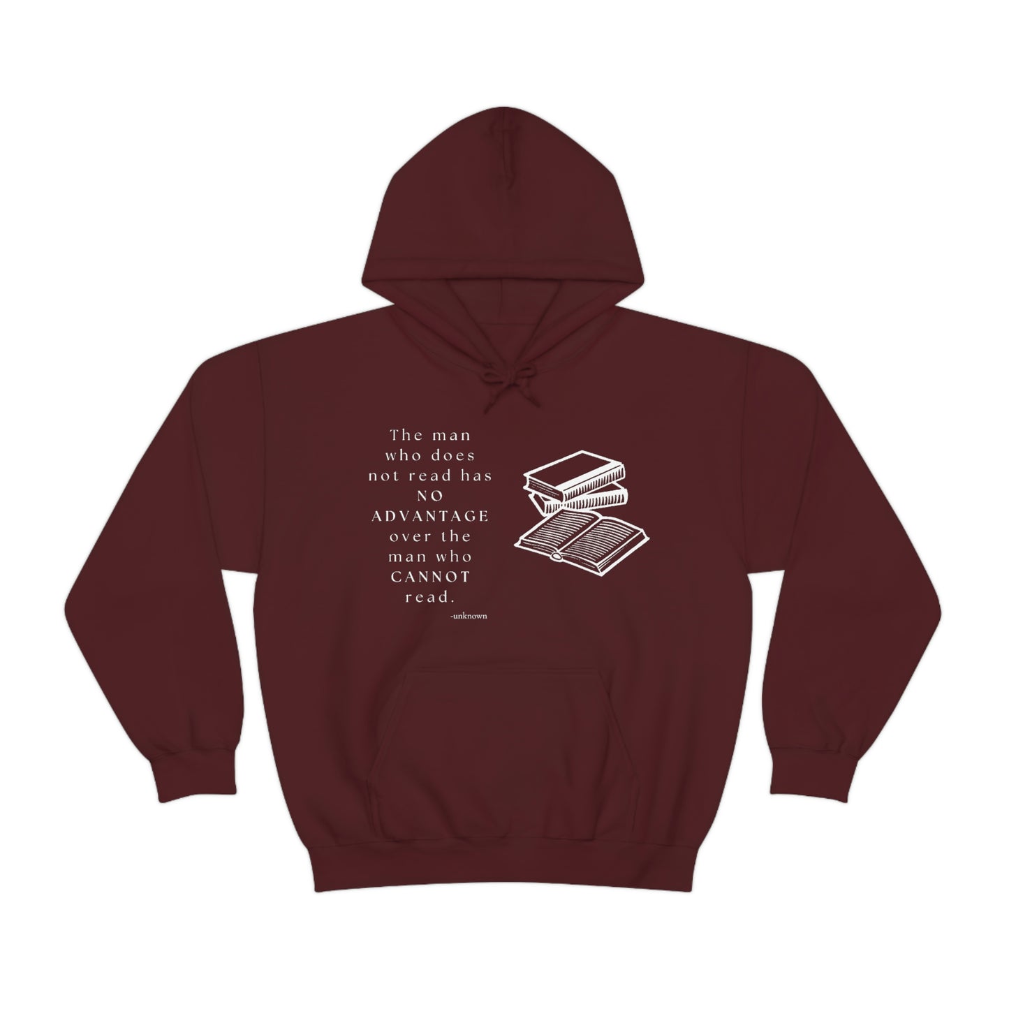 Man who cannot read - Unisex Heavy Blend™ Hooded Sweatshirt