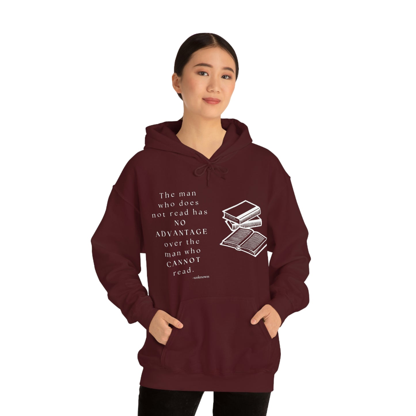 Man who cannot read - Unisex Heavy Blend™ Hooded Sweatshirt