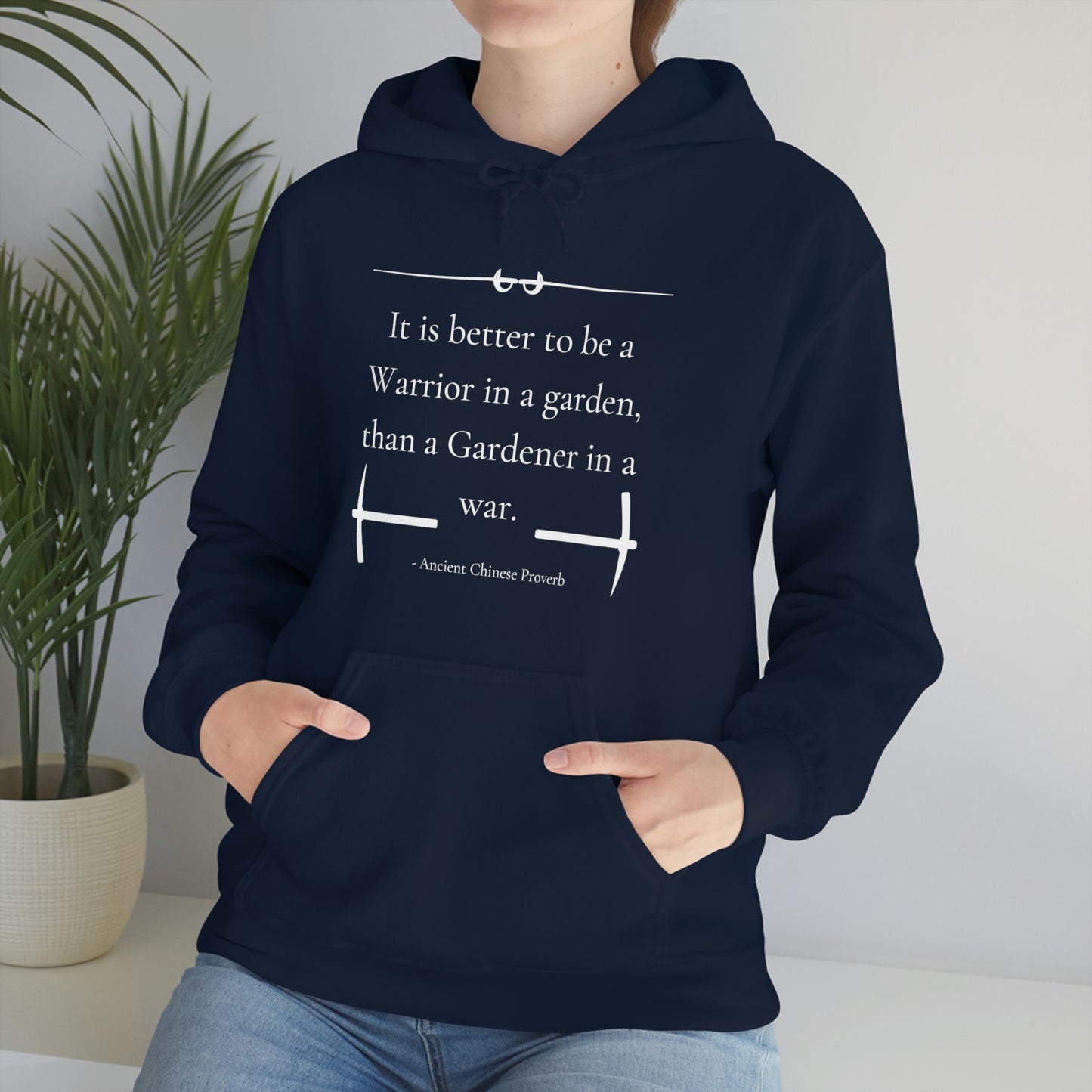 Warrior in a garden - Unisex Heavy Blend™ Hooded Sweatshirt