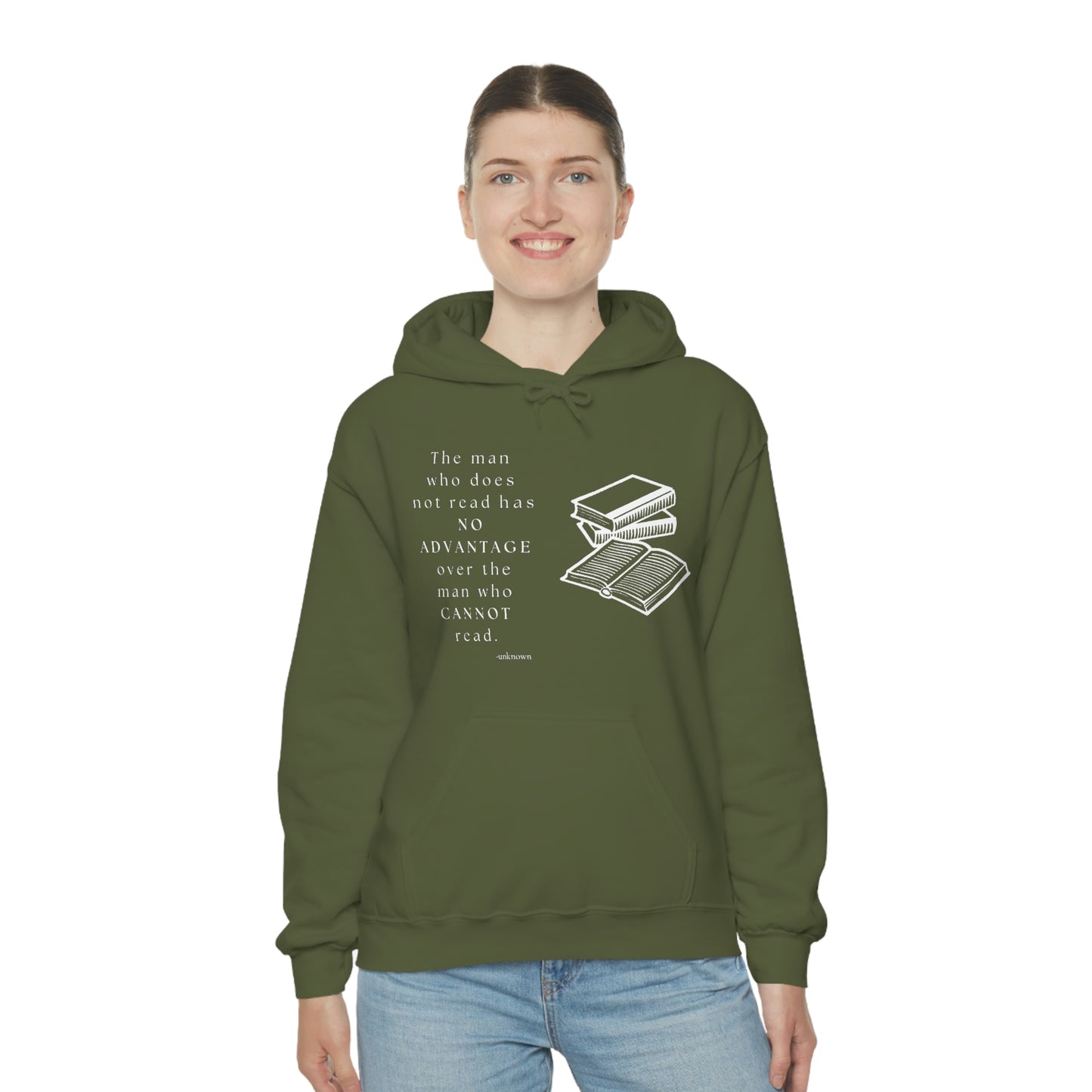 Man who cannot read - Unisex Heavy Blend™ Hooded Sweatshirt