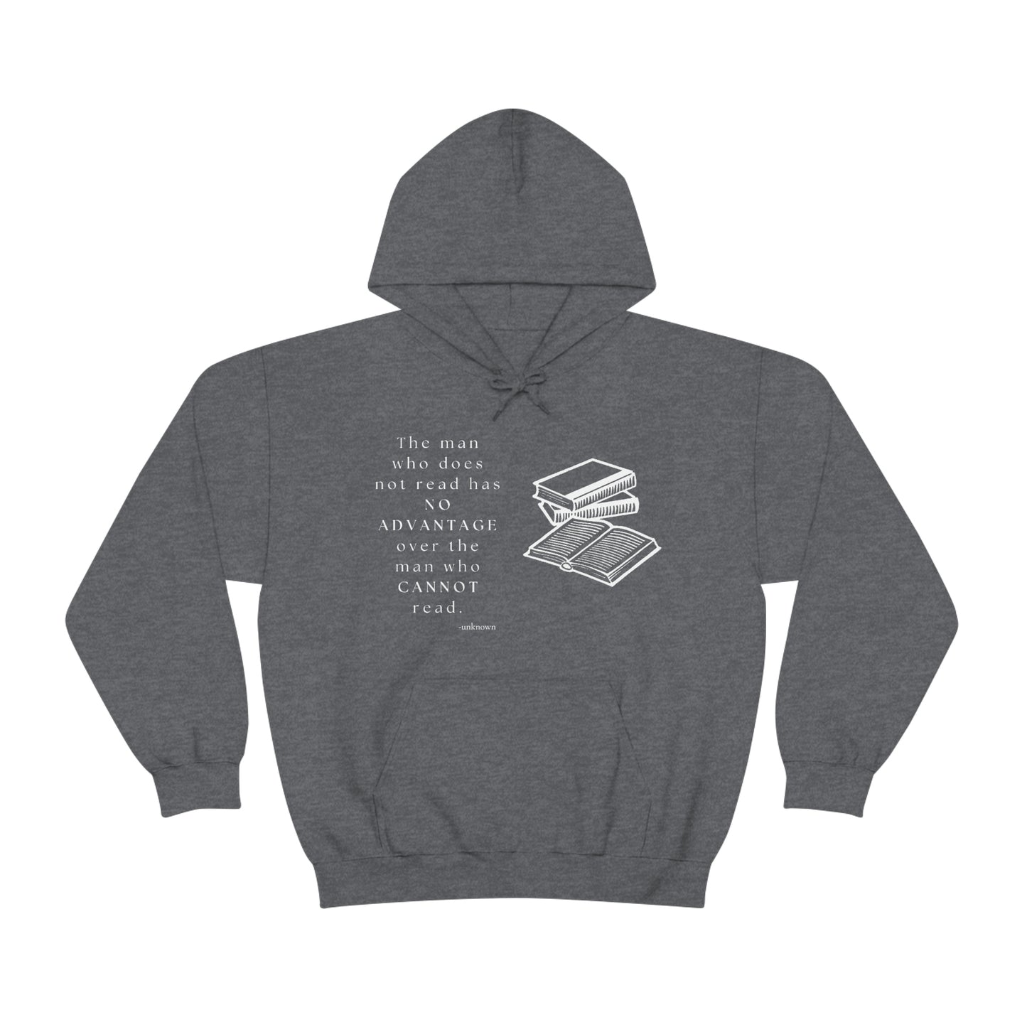 Man who cannot read - Unisex Heavy Blend™ Hooded Sweatshirt