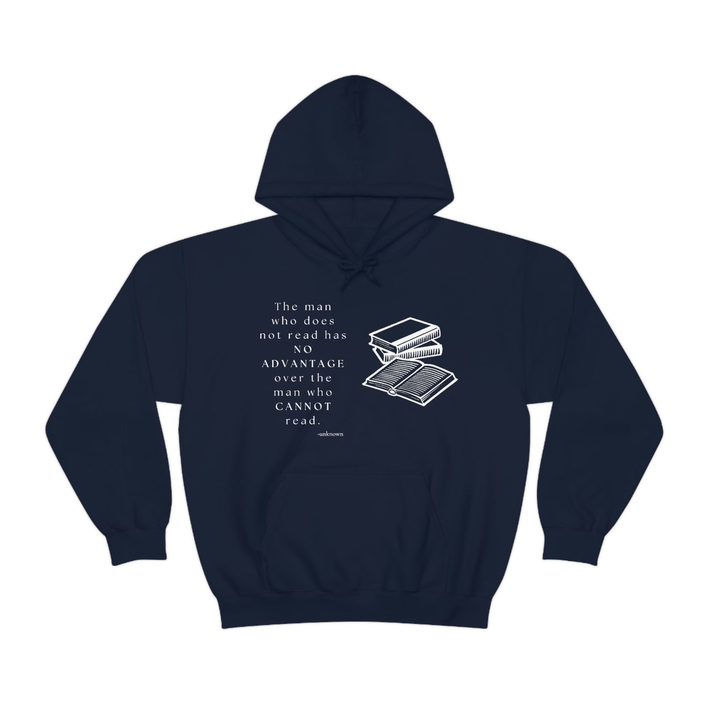 Man who cannot read - Unisex Heavy Blend™ Hooded Sweatshirt