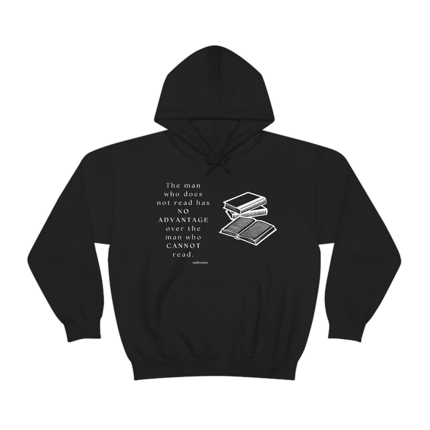 Man who cannot read - Unisex Heavy Blend™ Hooded Sweatshirt