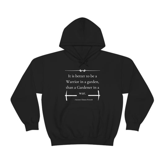 Warrior in a garden - Unisex Heavy Blend™ Hooded Sweatshirt