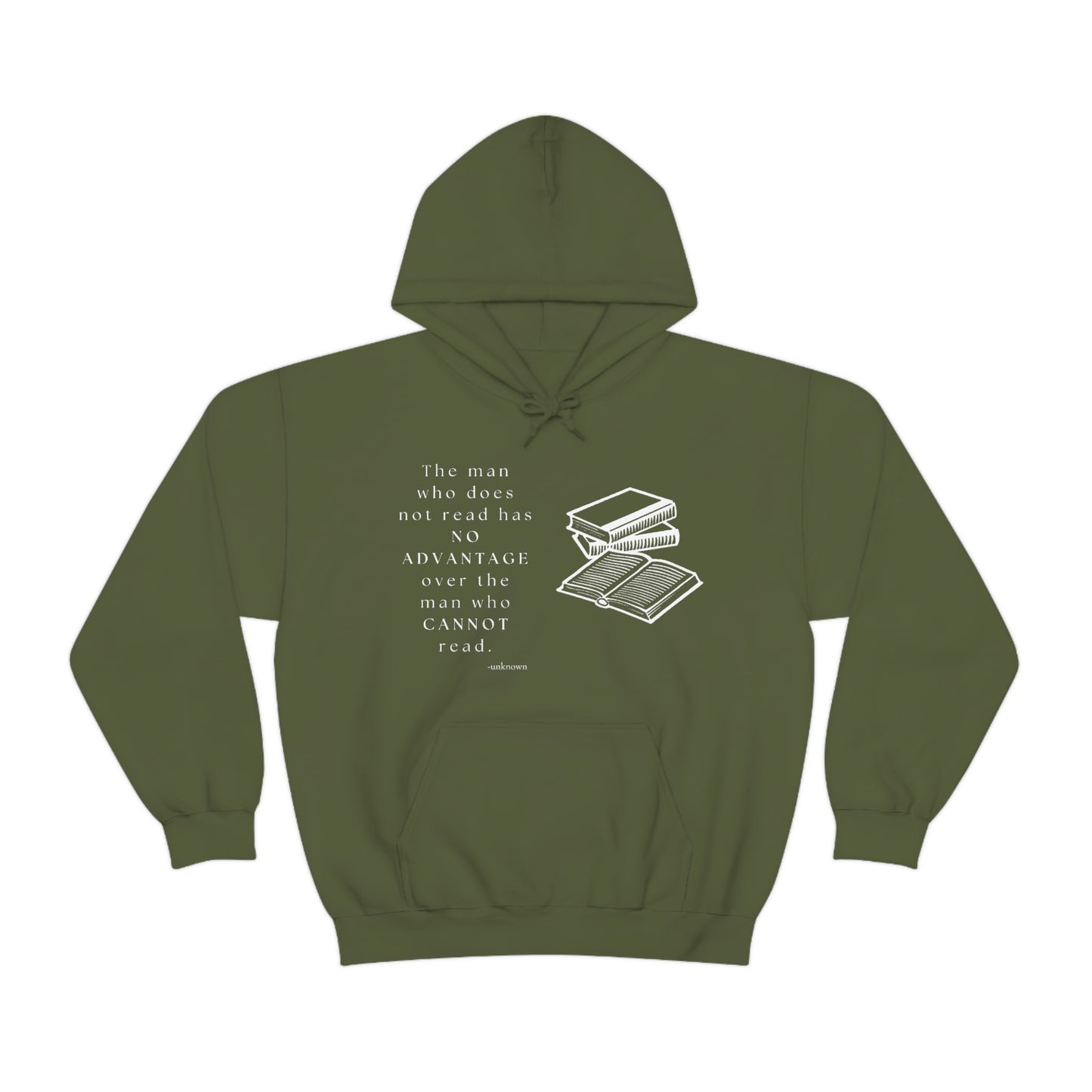 Man who cannot read - Unisex Heavy Blend™ Hooded Sweatshirt
