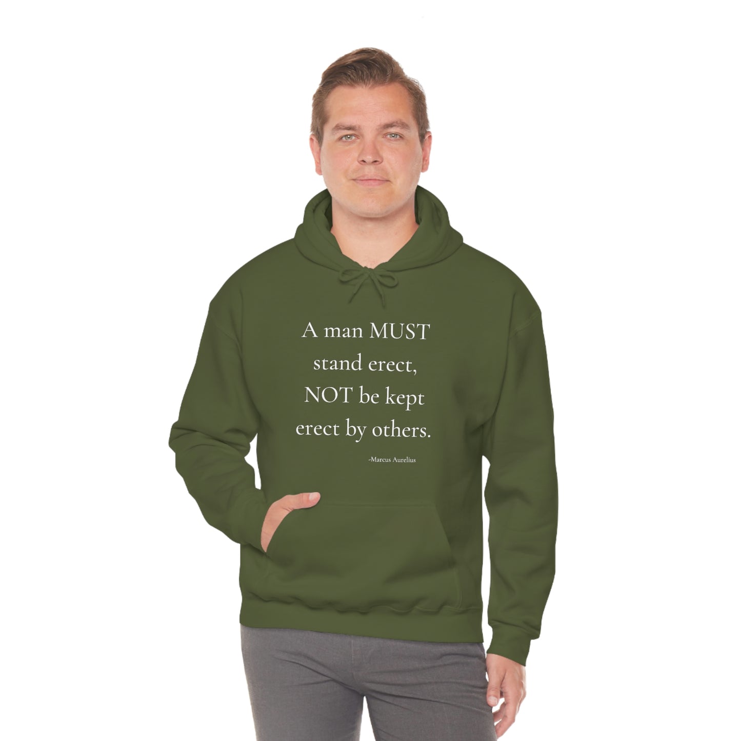 A man must stand erect - Unisex Heavy Blend™ Hooded Sweatshirt