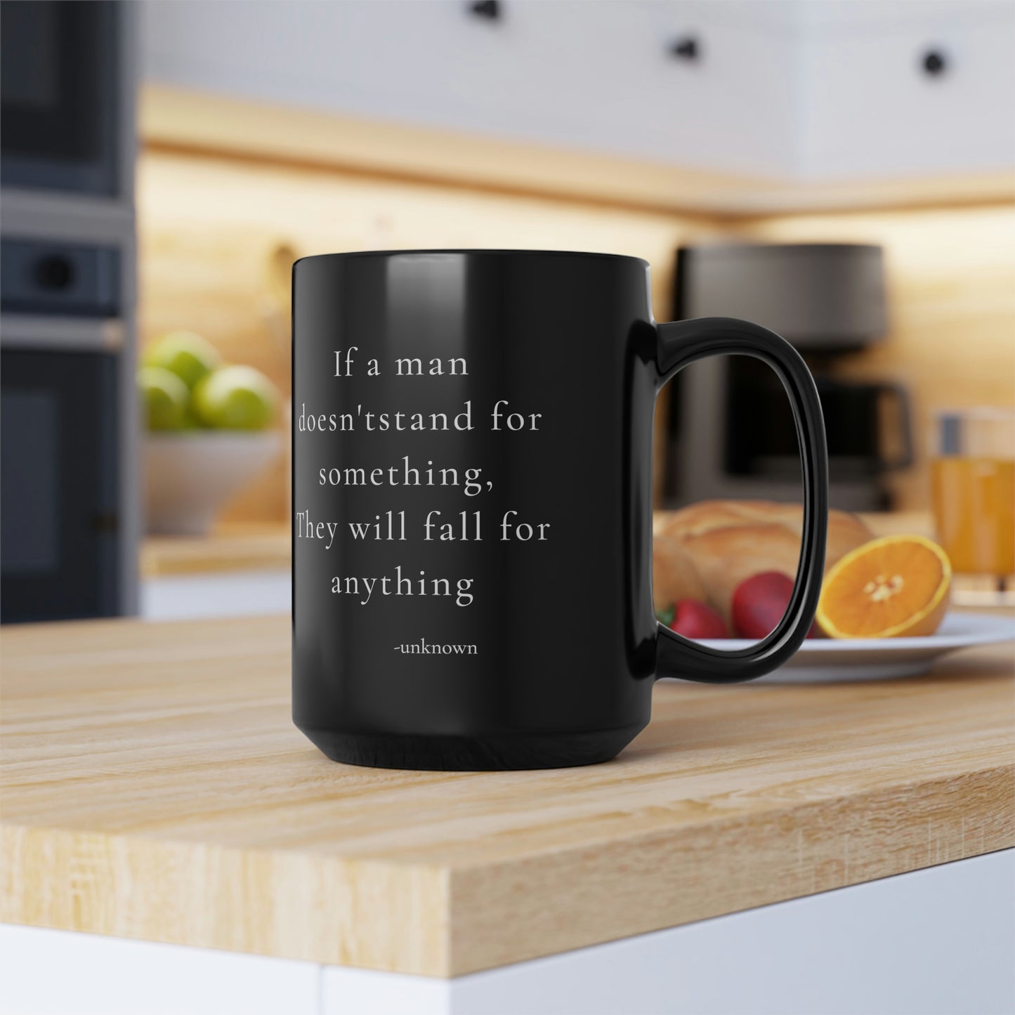 Fall for Anything - Black Mug, 15oz