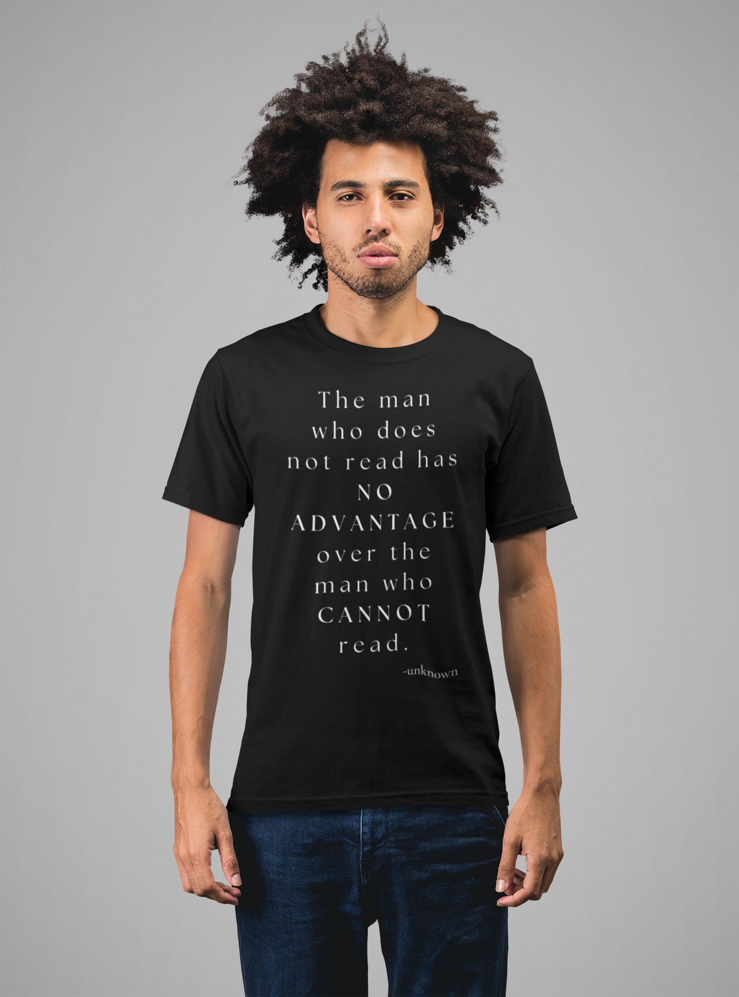 Man who cannot read - short sleeve Tee