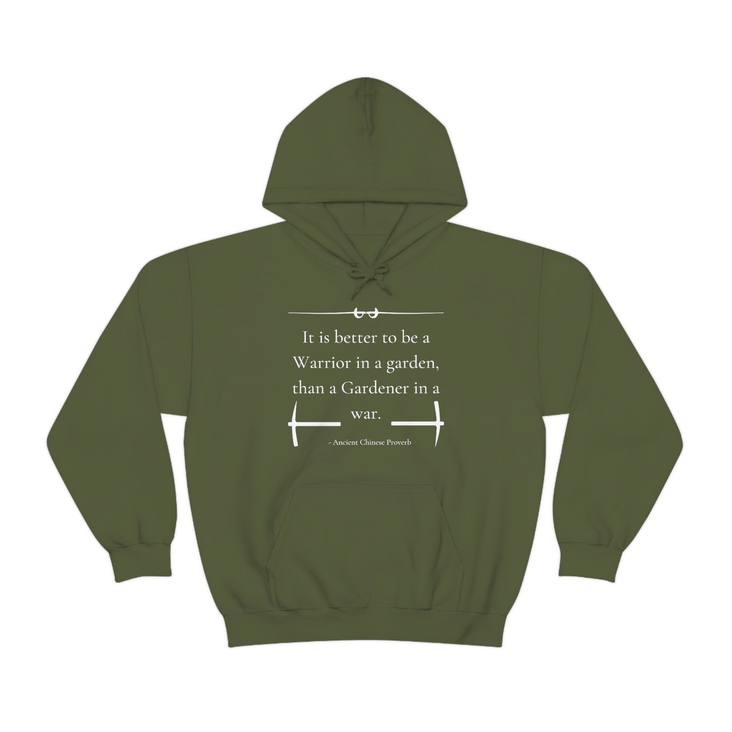 Warrior in a garden - Unisex Heavy Blend™ Hooded Sweatshirt